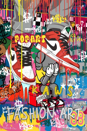 Cartoon Character on Skateboard Painting 40x60cm Canvas or Metal Print Wall Art - Bild 4 von 4