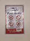 12"×8" Pool Rules Tin Metal Sign. 4 Pre-drilled Holes For Hanging. 