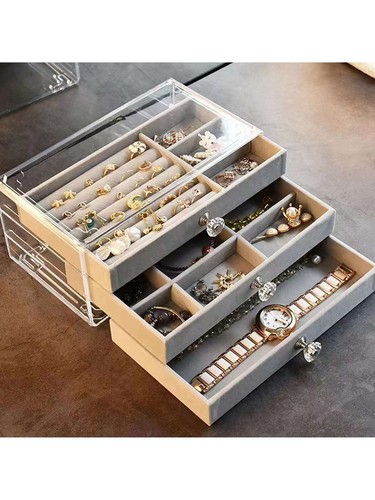 caja organizadora de para joyas joyero organizador regalo mujer joyeros anillos - Picture 6 of 11