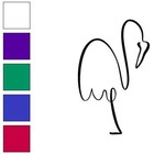 Flamingo Bird Stork, Vinyl Decal Sticker, Multiple Colors & Sizes #6305