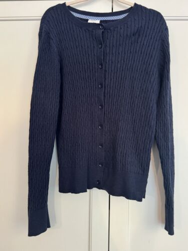 Gap Girls Navy Blue Cableknit Cardigan Size Xl - Picture 1 of 3