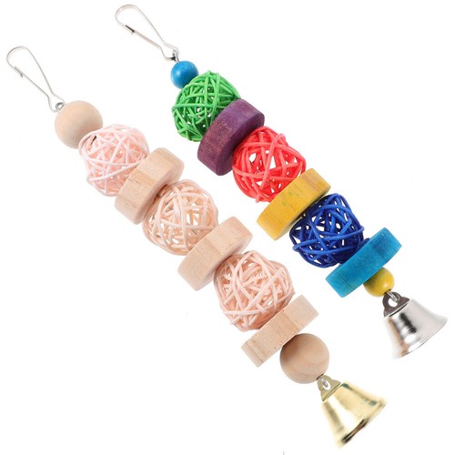 2 Pcs Bird Chewing Toys Natural Wooden Blocks Jouet À officiel Mâcher Oiseau Perroquet