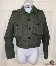    H M Military Utility Jacket Coat Olive Green     2