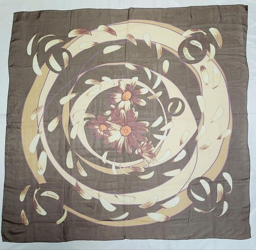 Hermes Silk Scarf Shawl 140 au Gre Du Vent Brown