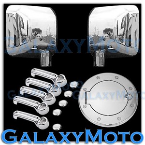 Chrome-Mirror-4-Door-Handle-Tailgate-Gas-Door-Cover-for-07-18-Jeep-Wrangler-JK