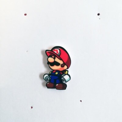 Mario vs Donkey Kong - Mini Mario Toy  Pin Badge - Nintendo - Home Crafted