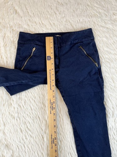 Ann Taylor Loft Women's Dark Blue Flat Front Modern Skinny Ankle Pants Size 2 - Picture 9 of 12