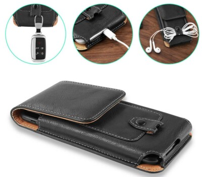 For Samsung Galaxy 21 S A Note 20 10 9 8 7 + Black Belt Clip Holster Case Pouch