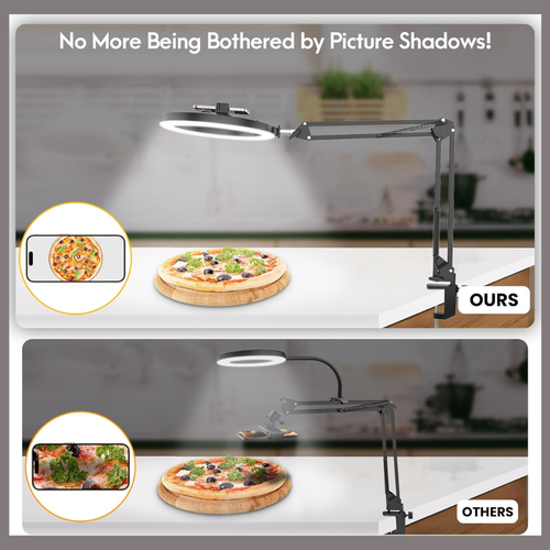 Overhead Camera Mount with 10" Ring Light & Phone Holder, Stand for Streaming - Picture 6 of 7