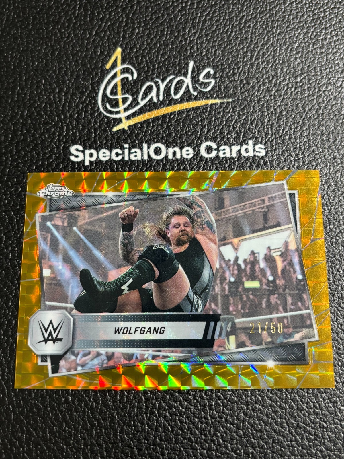 2025 Topps WWE Chrome Wolfgang /50 Gold Geometric-JY04