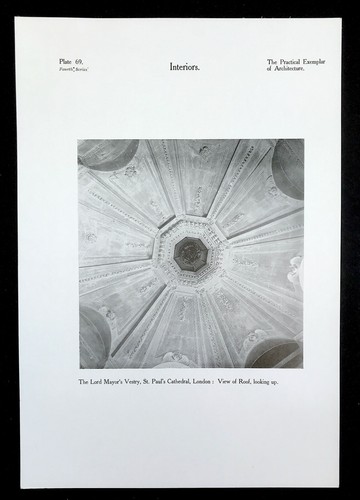 St Paul's Cathedral Lord Mayors Vestry London measured drawing Architecture 1907 - Picture 3 of 4