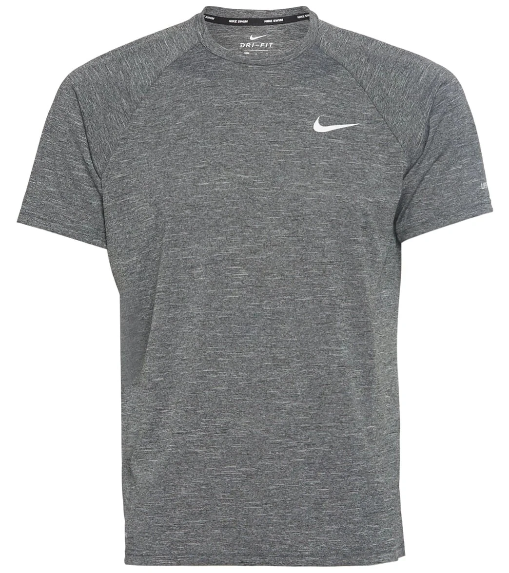 Nike NESSA589-001 Men's Dri-Fit UPF40+ Short Sleeve Gray Swim Tee Small