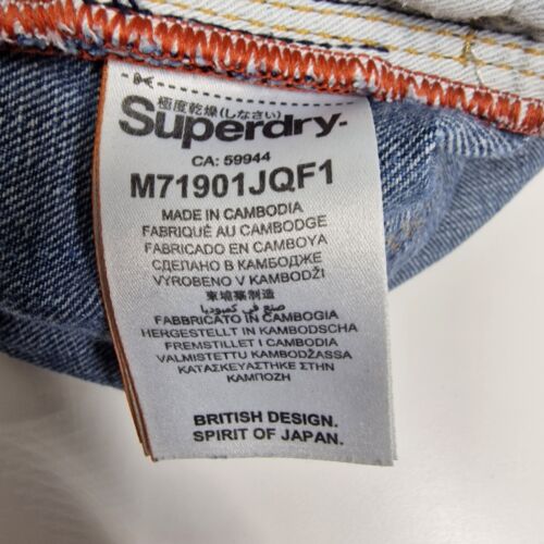 Superdry Mens Shorts 34 Blue Denim Officer Slim Shorts Vintage 141 - Picture 15 of 18