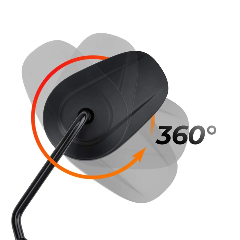 Espejos retrovisores negros de vástago largo para motocicleta Harley Davidson Forty Eight 2010-2019 HG Foto 4 de 4