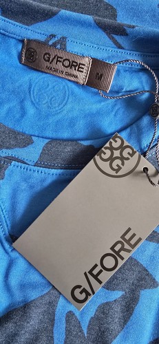 G/Fore Luxe Racer Blue Floral Golf Men's Crewneck Mid Layer Sweatshirt UK size M - Picture 4 of 9