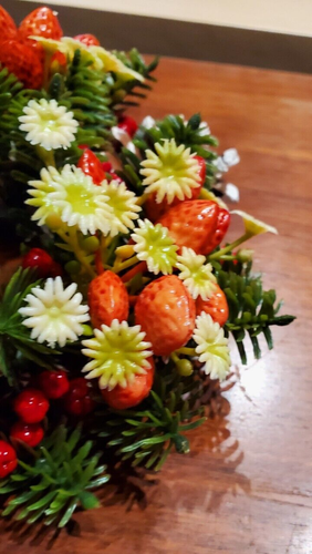 Vtg Plastic Foliage Candle Ring Pinecone Wreath Fall Christmas Holiday Decor - Picture 2 of 7