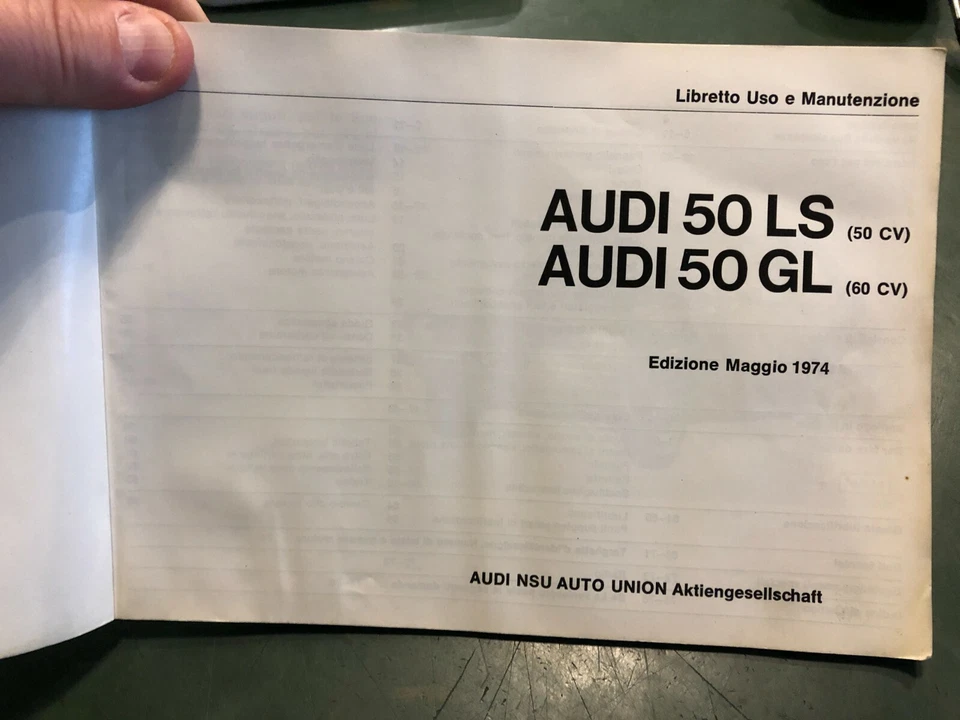 Libretto uso e manutenzione Audi 50 LS GL 05/1974  italiano auto epoca vintage - Immagine 3 di 4