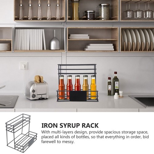 Iron Art Dew Rack Syrup Coffee Bottle Holder Organizer for Syrups - Picture 10 of 12