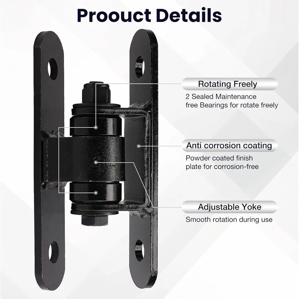 Bisagras de puerta de alta resistencia, rodamientos sellados con pernos bisagras de puerta al aire libre para trabajo pesado Foto 3 de 4