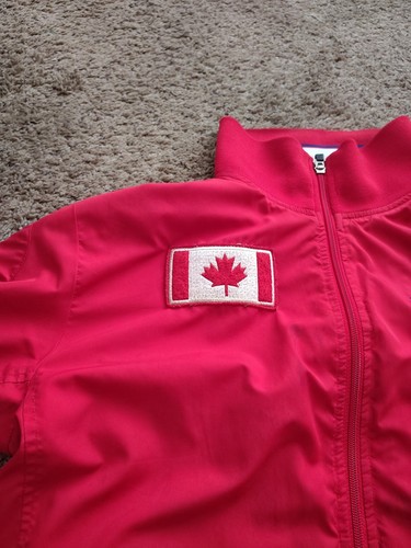 Vintage rot/weiß Kappa Canada Windbreaker & Velour Sweats 3 grüne Reißverschlusstaschen - Bild 13 von 24