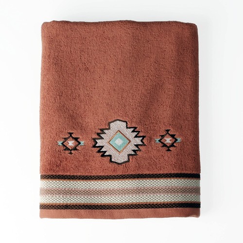 Southwest Sunset Bath Towel, 25X50,Cotton, Rust