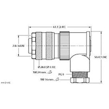 1 pc TURCK B 4241-0/9 Circular 7/8" Right Angle Socket, 4 Pos, Screw Term, 9A,