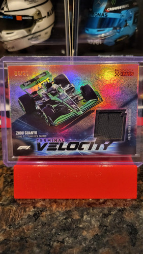 2024 Topps F1 Forumla Paddock Pass Zhou Guanyu Red Terminal Velocity Relic 1/25 - Picture 1 of 3