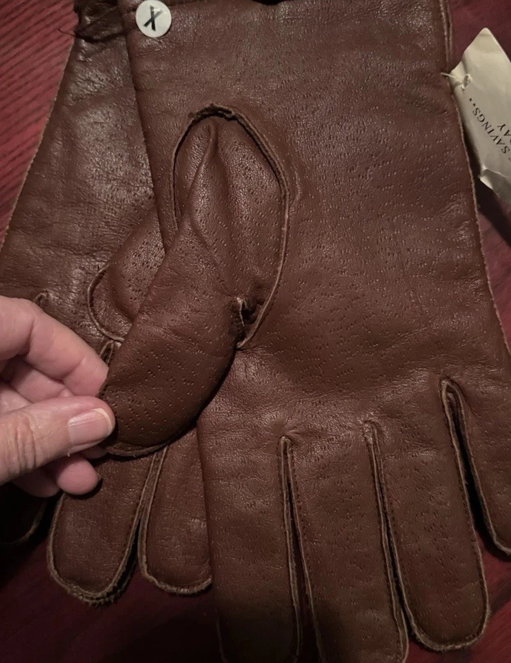Hawk by Gates Leather Gloves Size XL Dark Brown, NWT, Men’s, Vintage  - Image 4 of 4