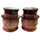Vintage Christmas Snowman Ceramic Salt & Pepper Shakers