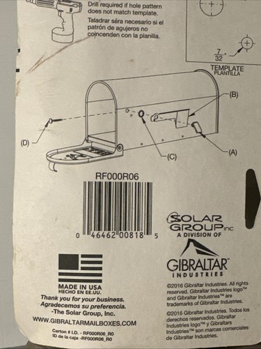 Gibraltar Solar Red MAILBOX FLAG REPLACEMENT KIT Aluminum Post Mounted RF000R06 - Picture 3 of 3