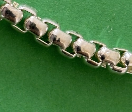 Designer Tag Marked 925 Sterling Silver 16.7g Box Chain 7.5” Long Bracelet - Picture 5 of 5