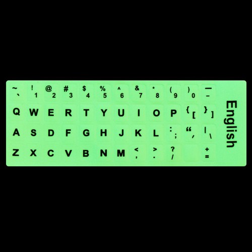 Spanish English Protective Film Luminous Keyboard Stickers Alphabet Layout - Afbeelding 7 van 15