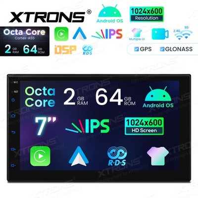 XTRONS 7'' Android 14 Autoradio 2 DIN Universal Octa Core 2G+64G GPS Navi CarPlay