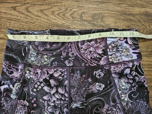 Lululemon Time To Sweat Crops 23" Memoir Multi Purple Tight Side Pockets Sz 6 - Picture 8 of 9