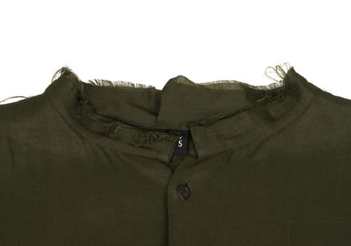 Y's Linen Tencel Cut Off Collar Shirt Dress Size 2(K-161617) - Picture 4 of 12