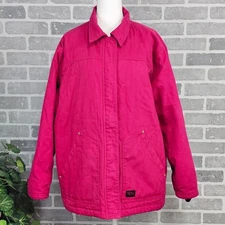 Walls Womens XL Quilted Work Jacket Pink Insulated Barn Chore Coat