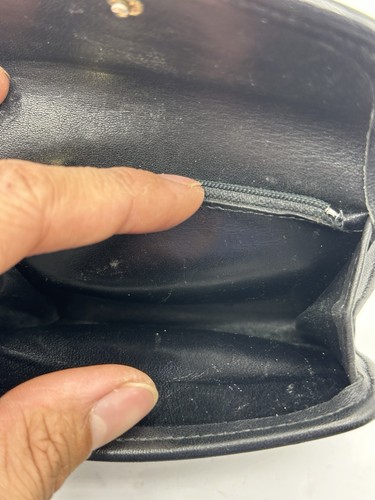 Cartera monedero vintage Coach de cuero negro multifunción para tarjetas 7219 con llave de latón - Imagen 10 de 10
