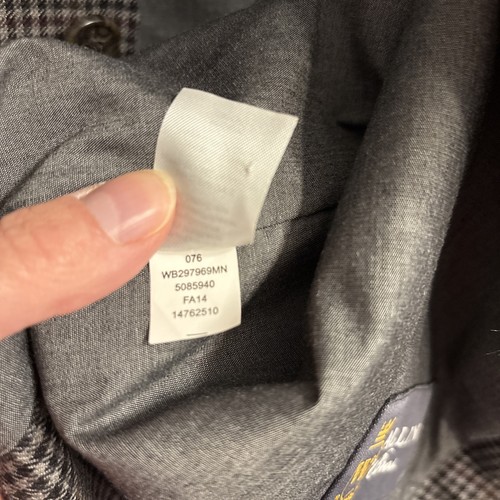 Wallin & Bros Vest Mens Large Gray Black Gold Burgundy Check Wool Cotton Blend - Picture 6 of 6