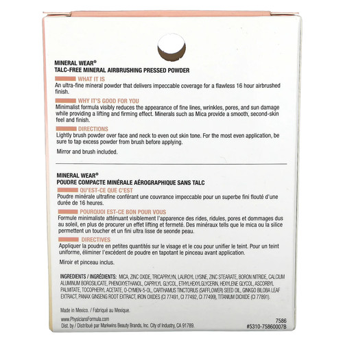 Mineral Wear, Talc-Free Mineral Airbrushing Pressed Powder, 7586 Translucent, - Picture 3 of 6