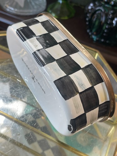 MacKenzie Childs Courtly Check Enamel & Metal Oval Caddy - Bild 8 von 10