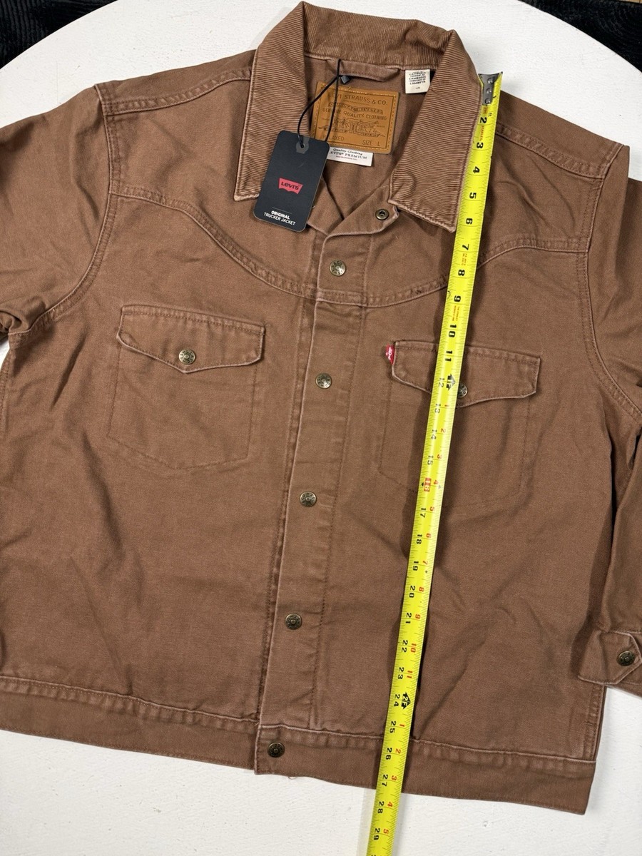 salsation ウエア　Lサイズ light brown Levis Trucker Snap Button Jacket Men's Large Brown Canvas Corduroy