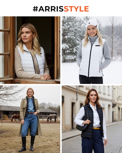 ARRIS Gilet Riscaldato per Donna, Gilet Riscaldante Elettrico Leggero 12V con Batteria - Foto 20 di 22