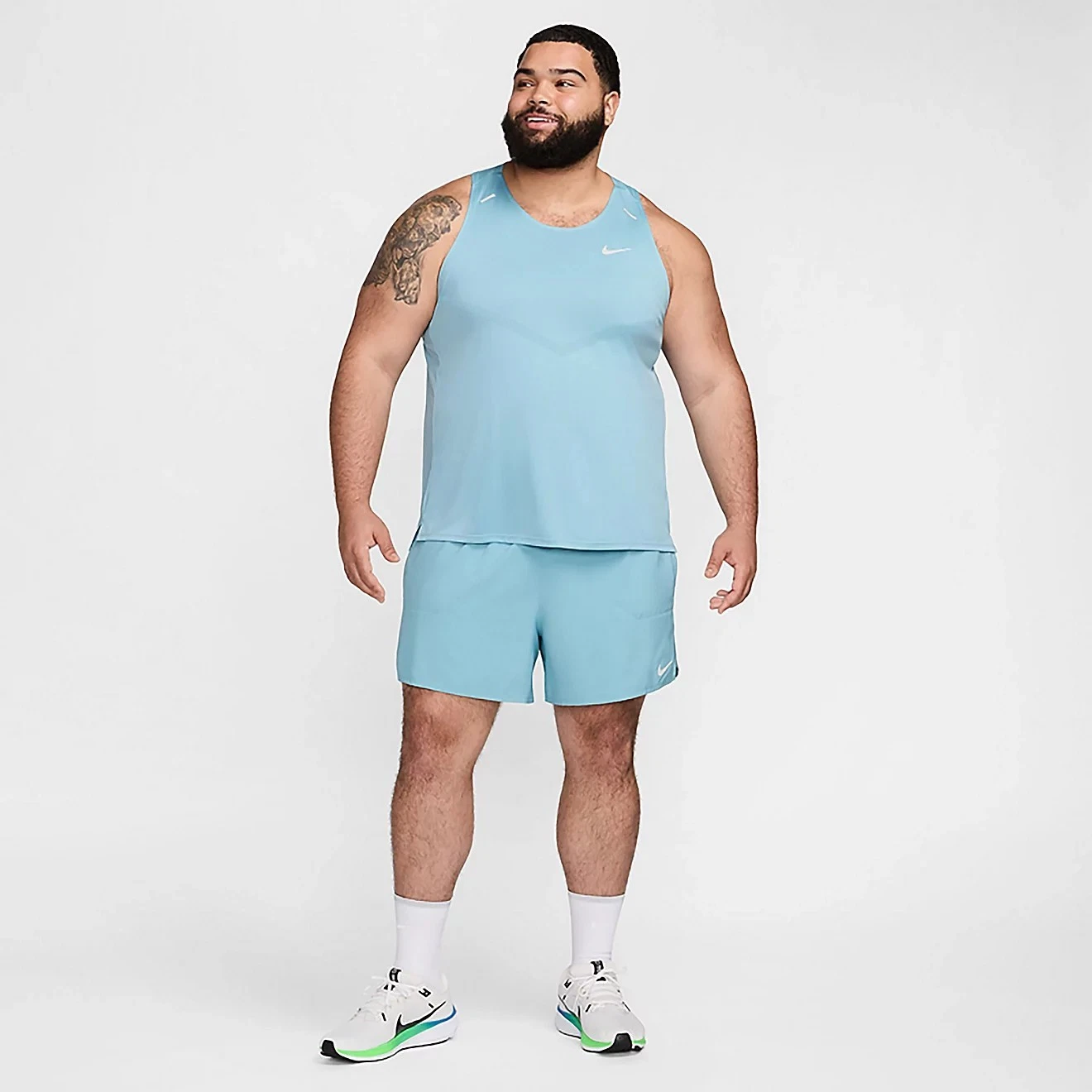 Mens Nike Stride 2-n-1 5" Running Training Shorts Glacier Ice Size XLarge