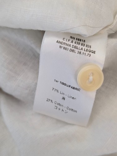 camisa cotelac botones mujer talla 2 manga corta mezcla lino blanco - Imagen 8 de 8