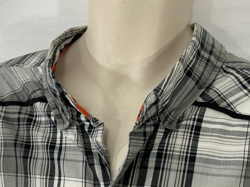 HARLEY DAVIDSON Herren XXL 2XL schwarz kariert Knopfleiste Kurzarm Hemd ORIGINAL - Bild 3 von 13