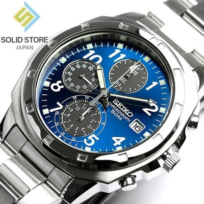 【限定特価】SEIKO セイコー SND193P アナログウォッチ SEIKO Chronograph SND193P1 Quartz Watch Blue Dial SND193P