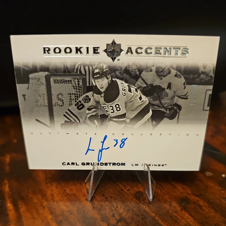 2019-20 Upper Deck Ultimate Collection Signatures Rookies Carl Grundstrom RC - Image 4 of 4