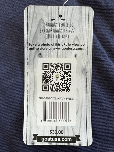 GOAT USA Freedom T-Shirt Tee Boys Youth XL Navy Flag NWT - Picture 7 of 7