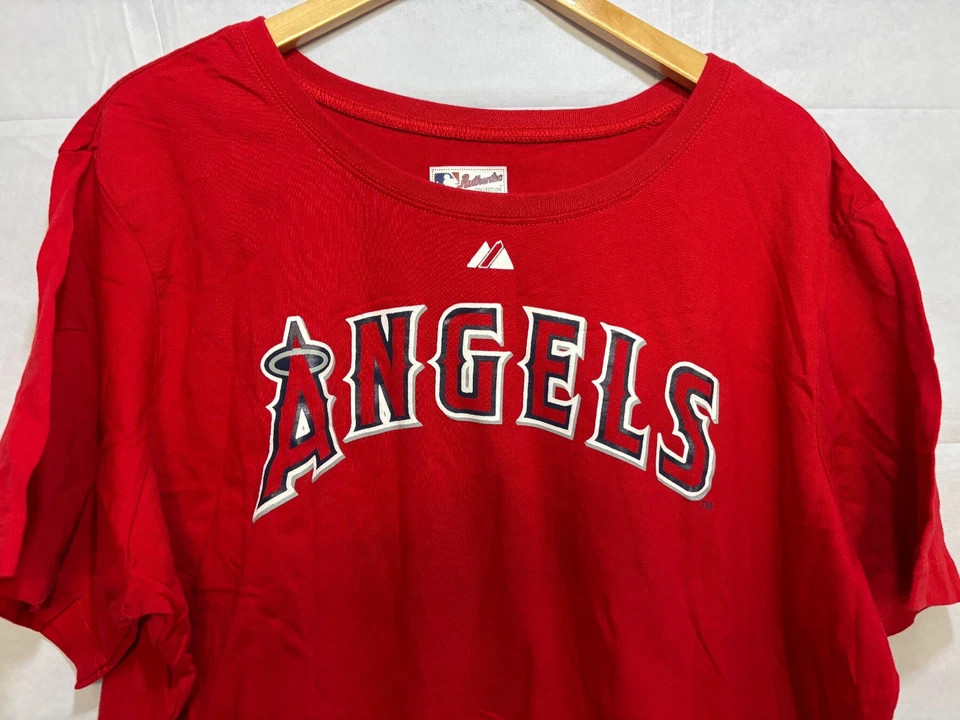 Camiseta para mujer Los Angeles Angels Majestic gráfica roja Torii Hunter #48 2X Foto 3 de 4