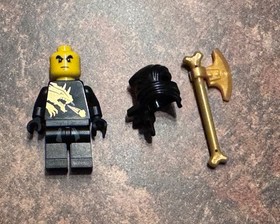 Lego Ninjago 2520 Cole Minifigure w/ Weapon Black w/ Dragon